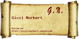 Giczi Norbert névjegykártya